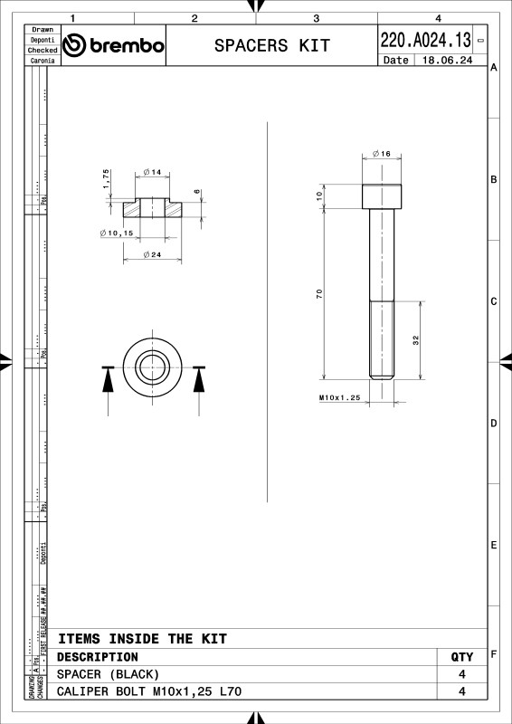Brembo OE Spacer - 220A02413 User 1