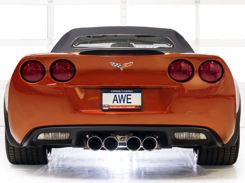 AWE Tuning 05-07 C6 Chevrolet Corvette 6.0L Touring Edition Axle-Back Exhaust w/ Chrome Silver Tips - 3015-42660 Photo - Mounted