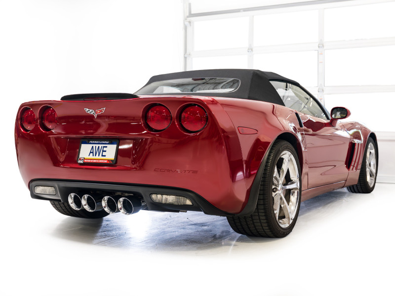 AWE Tuning 09-13 Chevrolet Corvette 6.2L Touring Edition Axle-Back Exhaust w/ Chrome Silver Tips - 3015-42662 Photo - Mounted