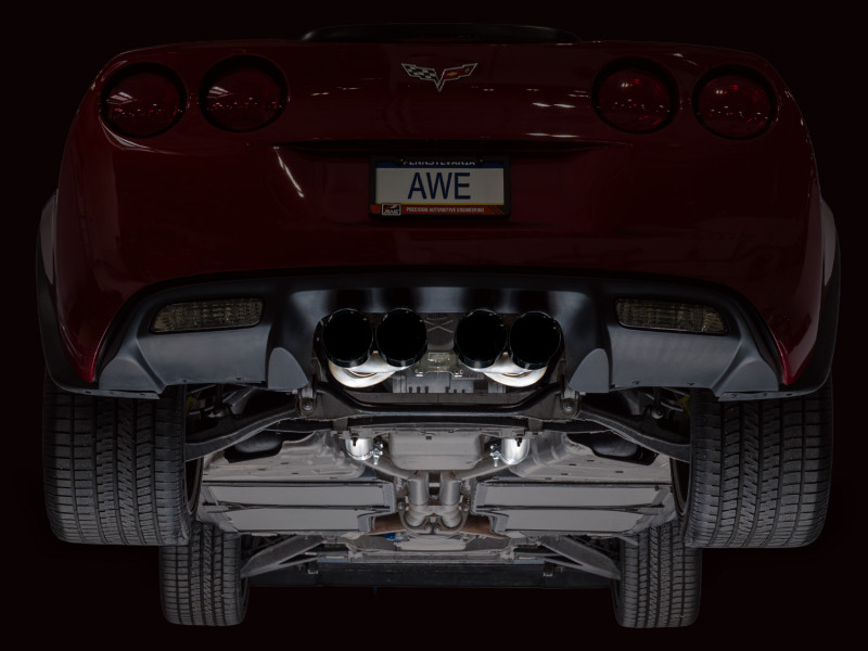 AWE Tuning 05-07 C6 Chevrolet Corvette 6.0L Touring Edition Axle-Back Exhaust w/ Diamond Black Tips - 3015-43660 Photo - Mounted