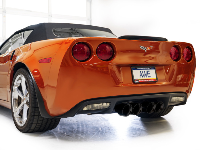 AWE Tuning 05-07 C6 Chevrolet Corvette 6.0L Touring Edition Axle-Back Exhaust w/ Diamond Black Tips - 3015-43660 Photo - Mounted
