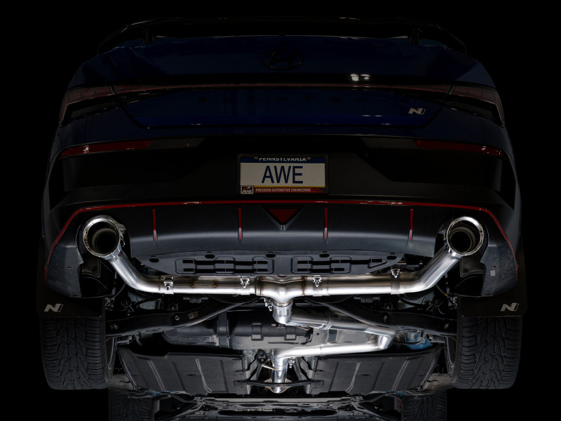 AWE Tuning 22-26 Hyundai Elantra N Track Edition Cat-Back Exhaust - Chrome Silver Tips - 3020-32237 Photo - Mounted