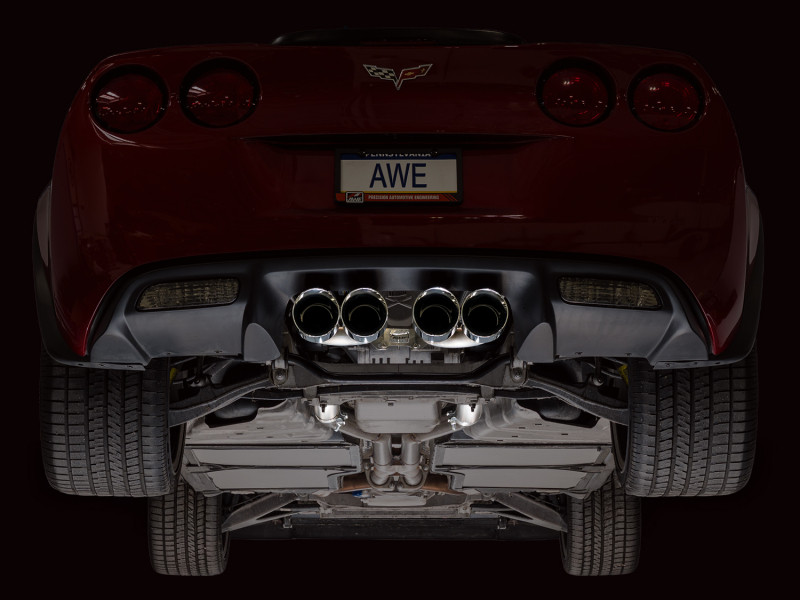 AWE Tuning 09-13 Chevrolet Corvette 6.2L Track Edition Axle-Back Exhaust w/ Chrome Silver Tips - 3020-42662 Photo - Mounted