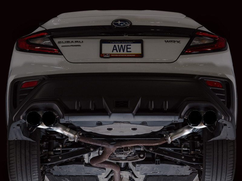 AWE Tuning 22-25 Subaru VB WRX Track Edition Axle-Back Exhaust - Diamond Black Tips - 3020-43424 Photo - Mounted