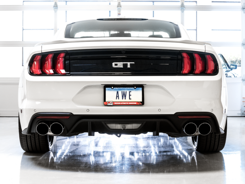 AWE Tuning 18-23 S550 Mustang GT SwitchPath Exhaust - Chrome Silver Tips - 3025-42550 Photo - Mounted