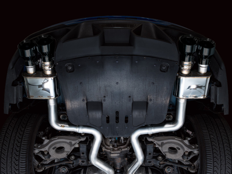AWE Tuning 21-23 Ford Mustang Mach 1 SwitchPath Cat-Back Exhaust w/ Quad Diamond Black Tips - 3025-43551 Photo - Mounted