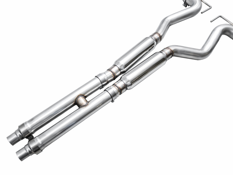 AWE Tuning 21-23 Ford Mustang Mach 1 SwitchPath Cat-Back Exhaust w/ Quad Diamond Black Tips - 3025-43551 Photo - out of package