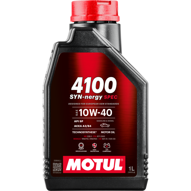 Motul 1L Engine Oil 4100 Syn-Nergy 10W40 - - 112890 Photo - Primary