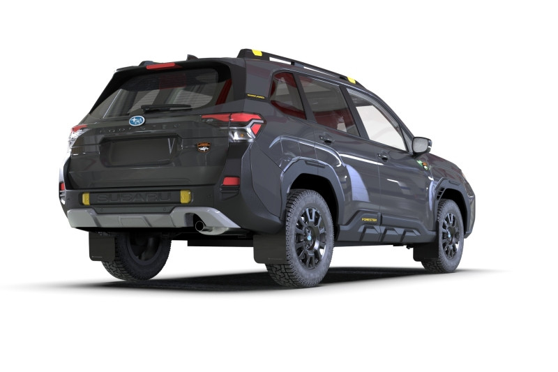 Rally Armor 2026 Subaru  Forester Wilderness Black UR Mud Flap w/Dark Grey Logo - MF152-UR-BLK-DGRY User 2