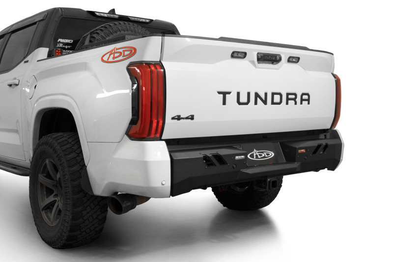 Addictive Desert Designs 2022+ Toyota Tundra Black Label Rr Bumper - Hammer Blk w/ Satin Blk Panels - R76020NA0103 Photo - Close Up