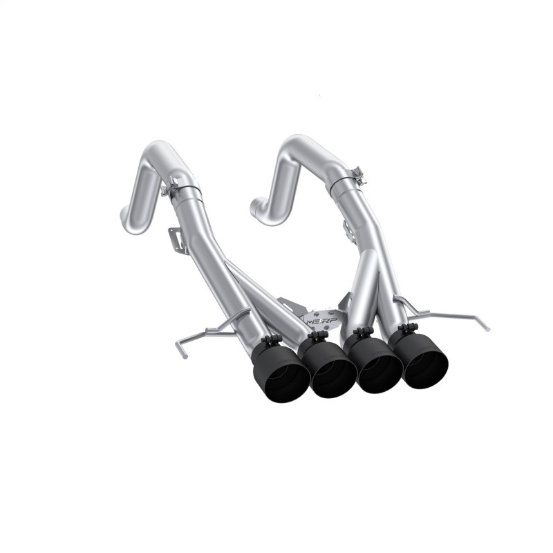 MBRP 14-19 Chevrolet Corvette 6.2L 3in Axle-Back Muffler Bypass Quad Exit Black Tips - S7008304BT Photo - Primary