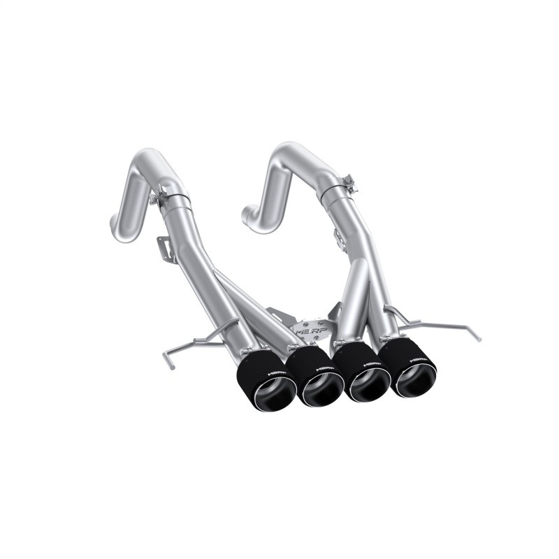 MBRP 14-19 Chevrolet Corvette 6.2L 3in Axle-Back Muffler Bypass Quad Exit Carbon Fiber Tips - S70083CF Photo - Primary