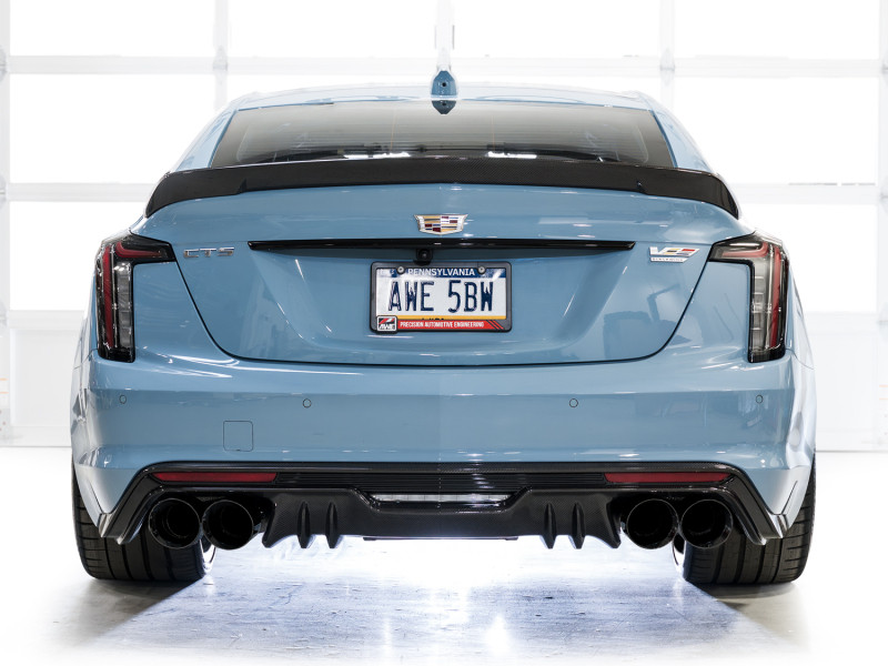 AWE Tuning 22-26 Cadillac CT5-V Blackwing SwitchPath Exhaust - Diamond Black Tips - 3025-43562 Photo - Mounted