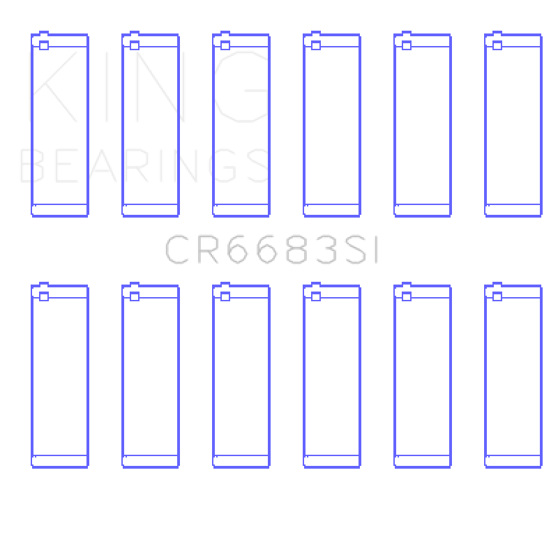 King Engine Bearings Chevrolet 262 (Od+.002in) (Size +0.50mm) Connecting Rod Bearing Set - CR6683SI0.5 Photo - Primary