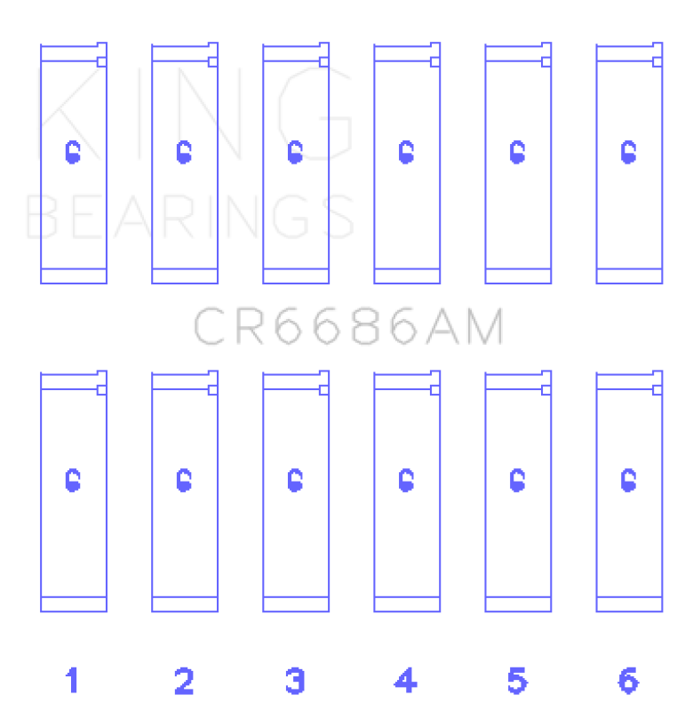 King Engine Bearings Toyota 1Mzfe (Size +0.25mm) Connecting Rod Bearing Set - CR6686AM0.25 Photo - Primary