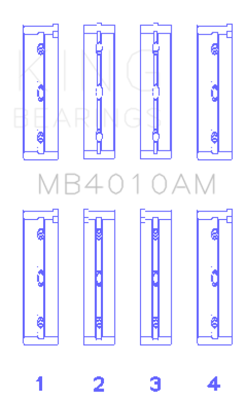 King Engine Bearings Isuzu 6Vd1 (Size +0.50mm) Main Bearing Set - MB4010AM0.5 Photo - Primary