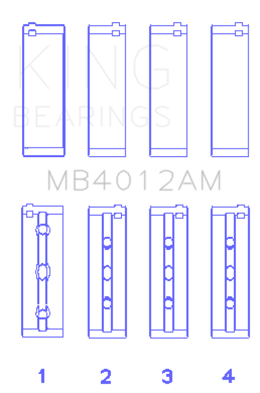 King Engine Bearings Toyota 5Vzfe (Size +0.50mm) Main Bearing Set - MB4012AM0.5 Photo - Primary