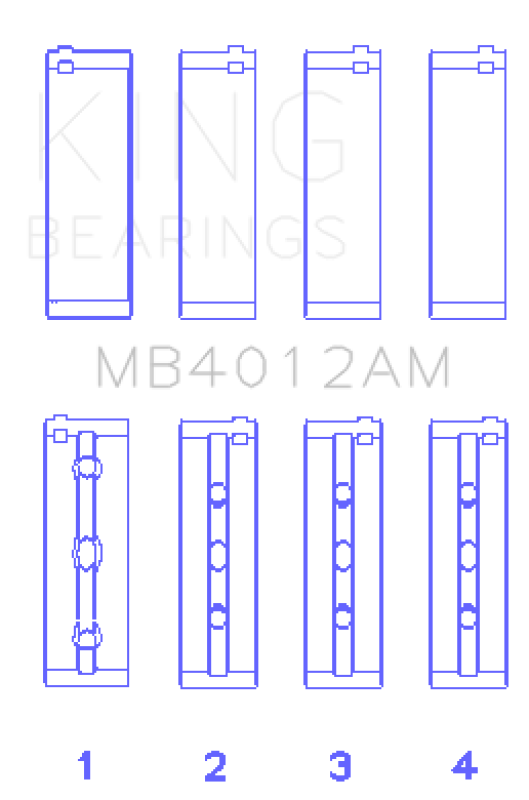 King Engine Bearings Toyota 5Vzfe (Size +1.0mm) Main Bearing Set - MB4012AM1.0 Photo - Primary