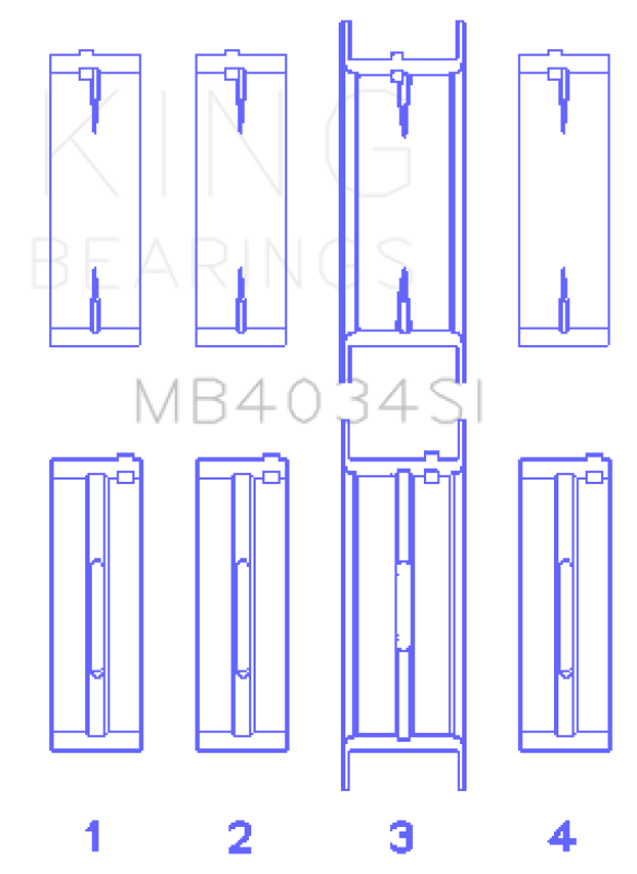 King Engine Bearings Ford 232 (Size 0.25) Main Bearing Set - MB4034SI0.25 Photo - Primary