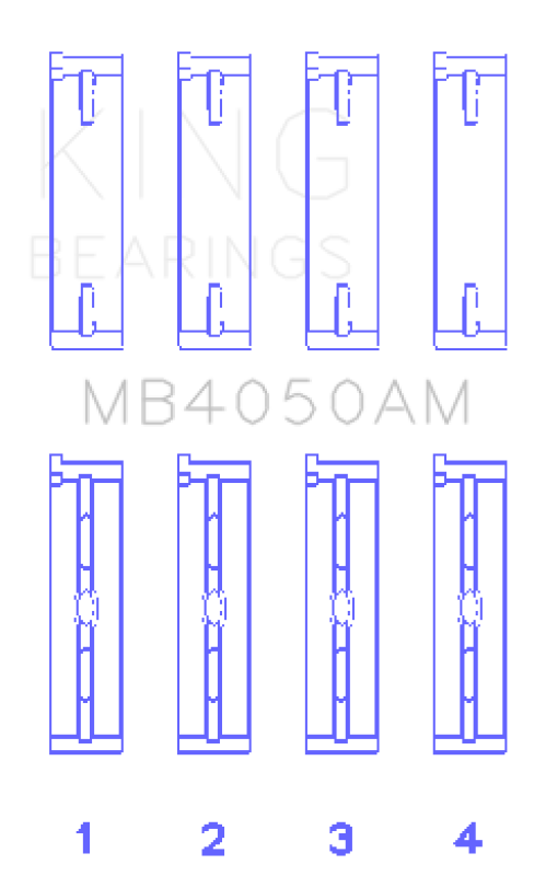 King Engine Bearings Mitsubishi 6G74 (Size +0.25mm) Main Bearing Set - MB4050AM0.25 Photo - Primary