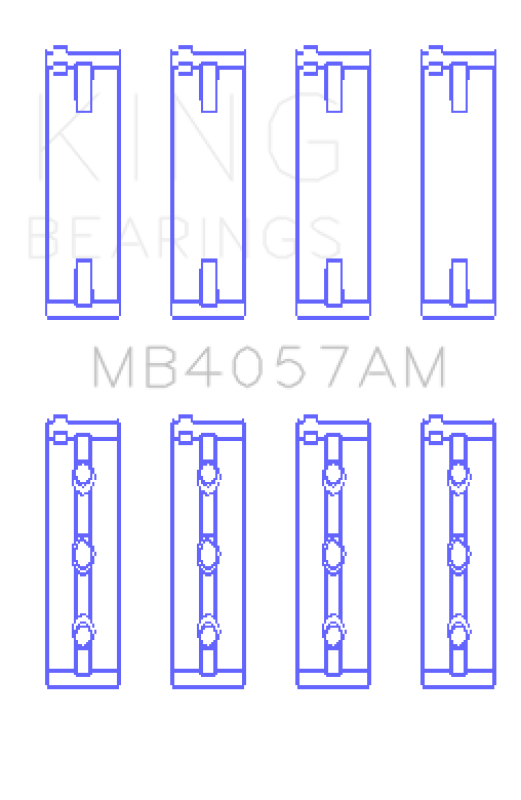 King Engine Bearings Honda C27A4 (Size +0.50mm) Main Bearing Set - MB4057AM0.5 Photo - Primary