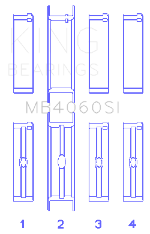 King Engine Bearings Chrysler Caravan 201Ci V6 Ohv (Size +0.50mm) Main Bearing Set - MB4060SI0.5 Photo - Primary