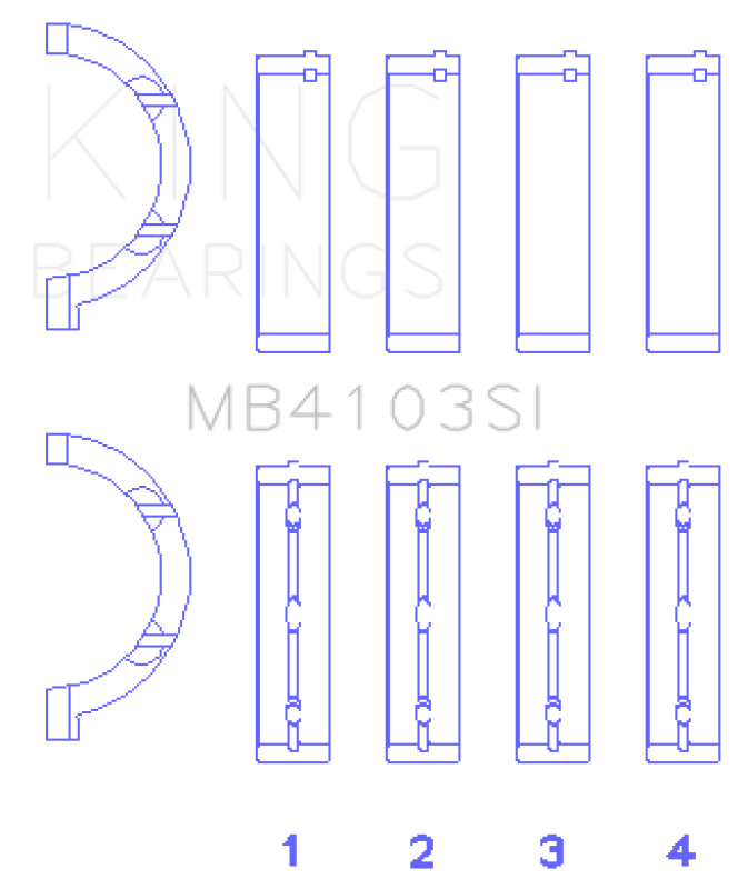 King Engine Bearings Chrysler 197 (Size +0.75mm) Main Bearing Set - MB4103SI0.75 Photo - Primary