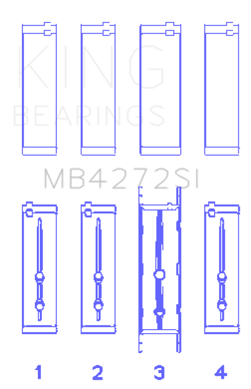 King Engine Bearings Holden Alloytec 175/190 (Size +.026mm) Main Bearing Set - MB4272SI.026 Photo - Primary