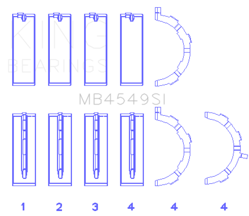 King Engine Bearings Ford Ecoboost 3.5L V6 (Size +0.25mm) Main Bearing Set - MB4549SI0.25 Photo - Primary