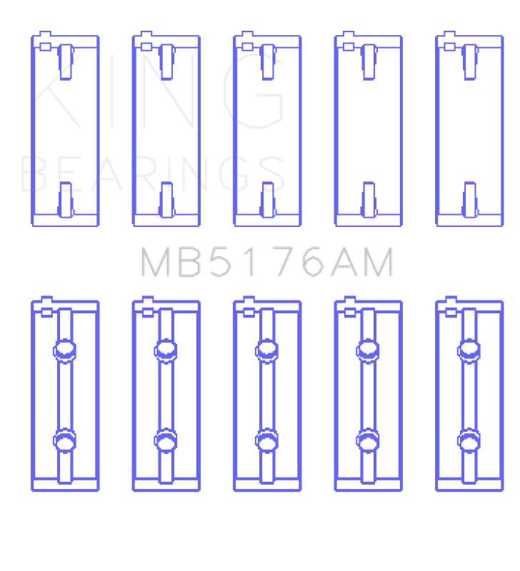 King Engine Bearings Mitsubishi 4G93 SOHC (Size 0.5) Main Bearing Set - MB5176AM0.5 Photo - Primary