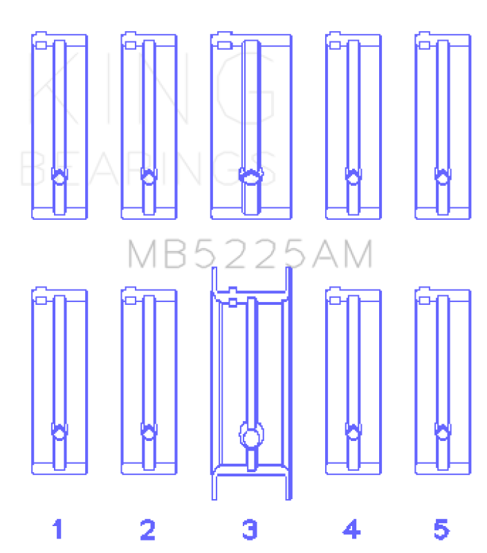 King Engine Bearings Mazda 626 F8 (Size +0.25mm) Main Bearing Set - MB5225AM0.25 Photo - Primary