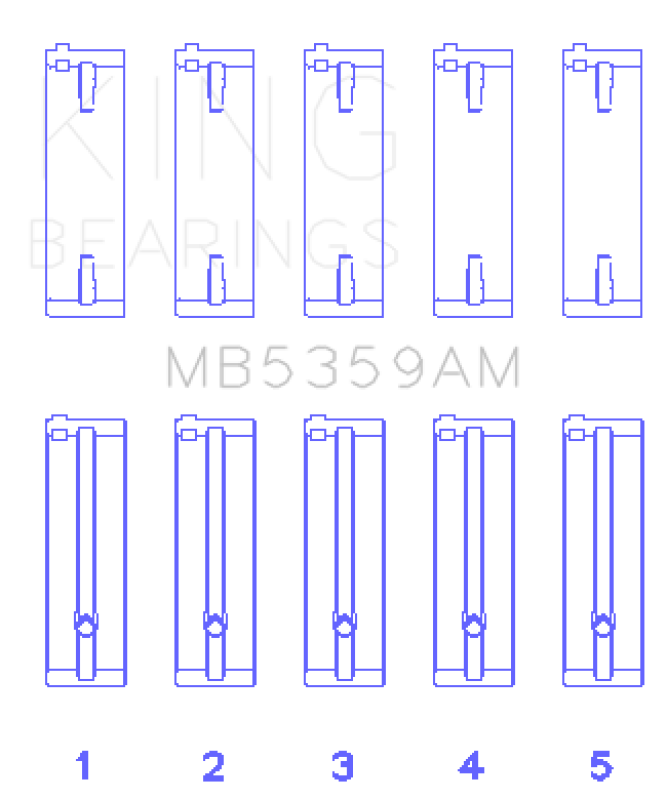King Engine Bearings Mazda Fe 2.0L (Size +0.25mm) Main Bearing Set - MB5359AM0.25 Photo - out of package