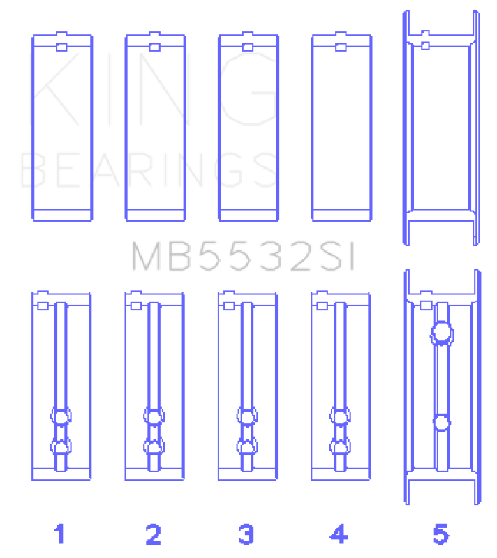 King Engine Bearings Chevrolet 151/153 (Size STD) Main Bearing Set - MB5532SI Photo - Primary