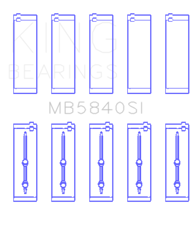 King Engine Bearings Chrysler/Dodge Gen Iii Hemi 5.7/6.1/6.4 (Size +0.25mm) Main Bearing Set - MB5840SI0.25 Photo - Primary