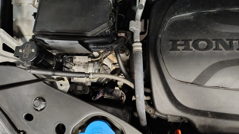 J&L 16-22 Honda Pilot PCV Side Oil Separator 3.0 - Black Anodized - 3129P-B Photo - Mounted
