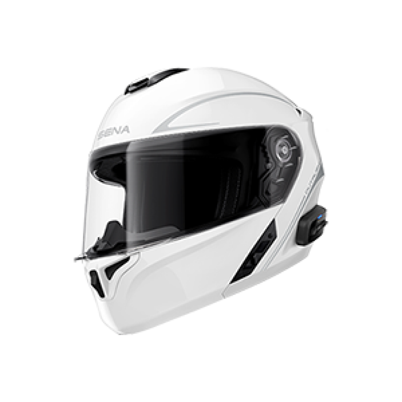 Sena Technologies Outrush R Flip-Up Bluetooth Helmet Glossy White - Medium - OUTRUSHR-GW00M3 User 1