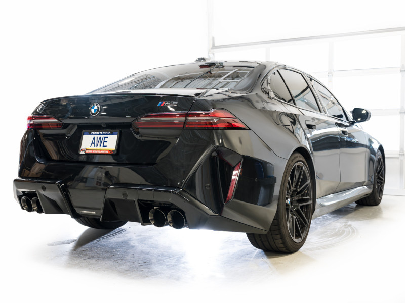 AWE Tuning BMW G90/G99 M5 Touring Edition Cat-Back Exhaust - Diamond Black Tips - 3015-43790 Photo - Mounted