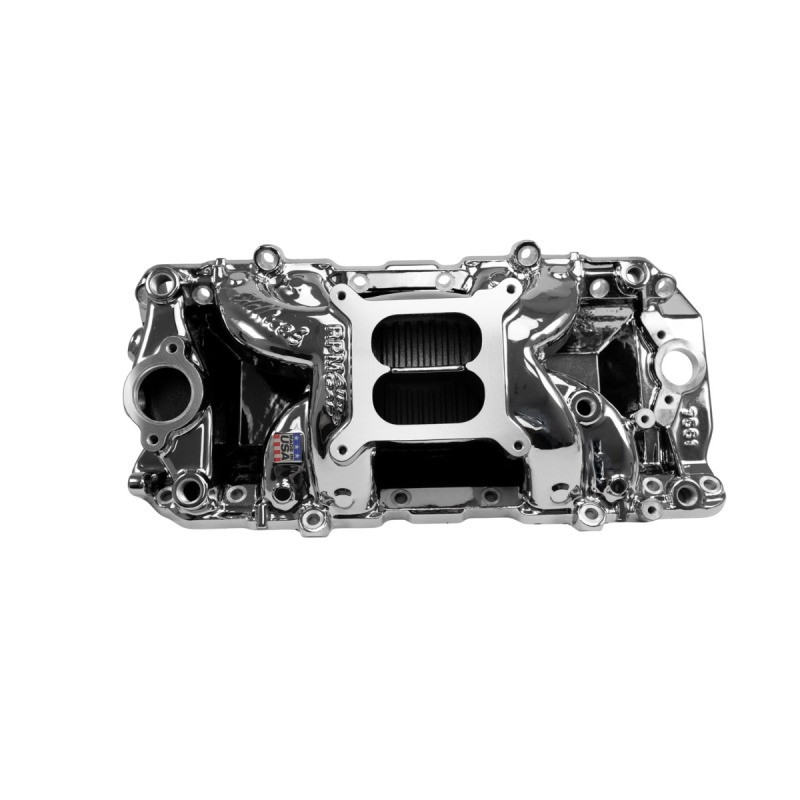 Edelbrock RPM Air-Gap Intake Manifold for Big-Block Chevy Oval Port - Chrome Plasma Finish - 7561-CP Photo - Primary
