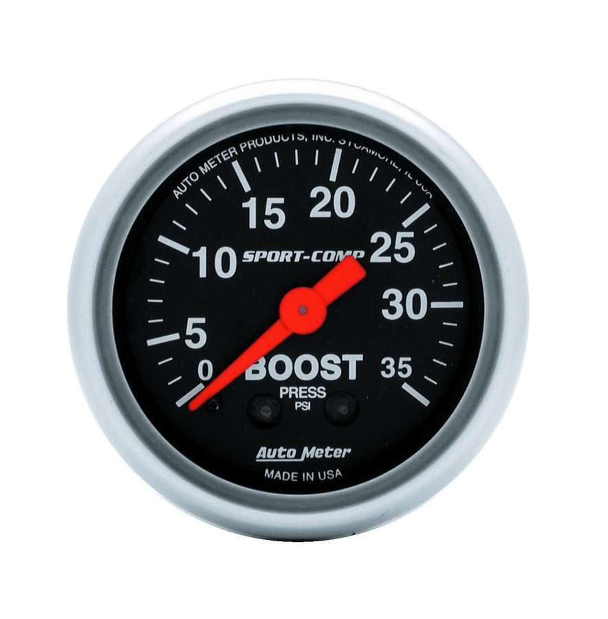 Autometer Sport-Comp 52mm 35 PSI Mechanical Boost Gauge - 3304