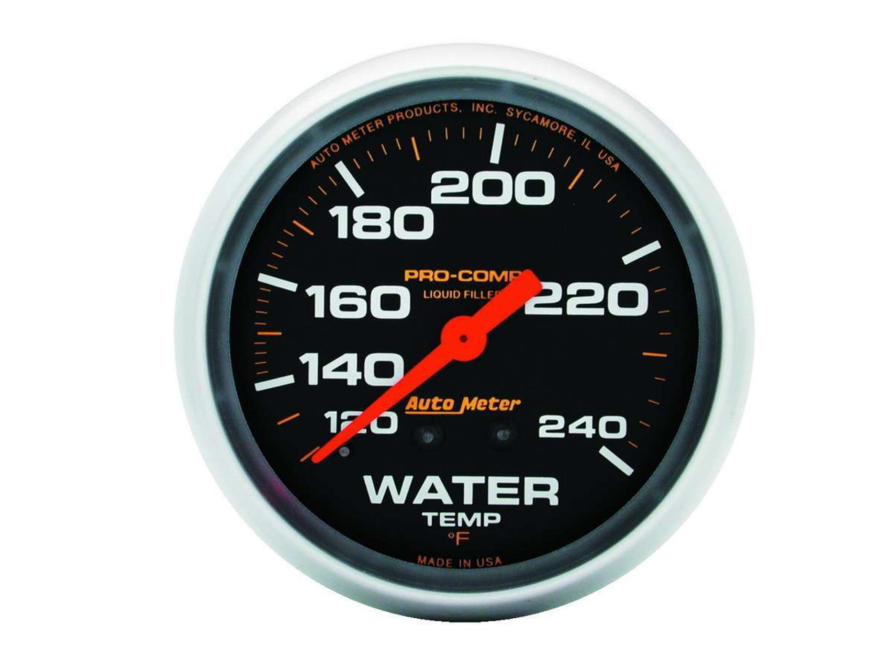 Autometer Liquid Filled Mechanical 66.7mm 120-240 deg F Water Termperature Gauge Includes 6in Tubing - 5432