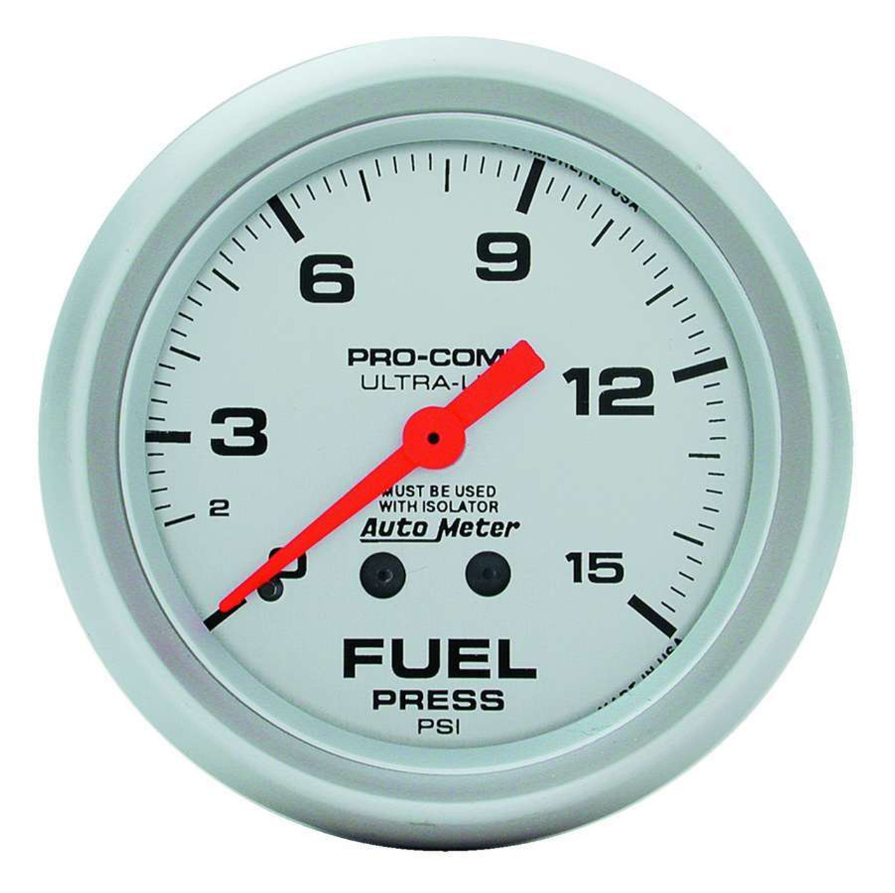 AutoMeter Gauge Fuel Pressure 2-5/8in. 15PSI Mechanical W/Isolator Ultra-Lite - 4413