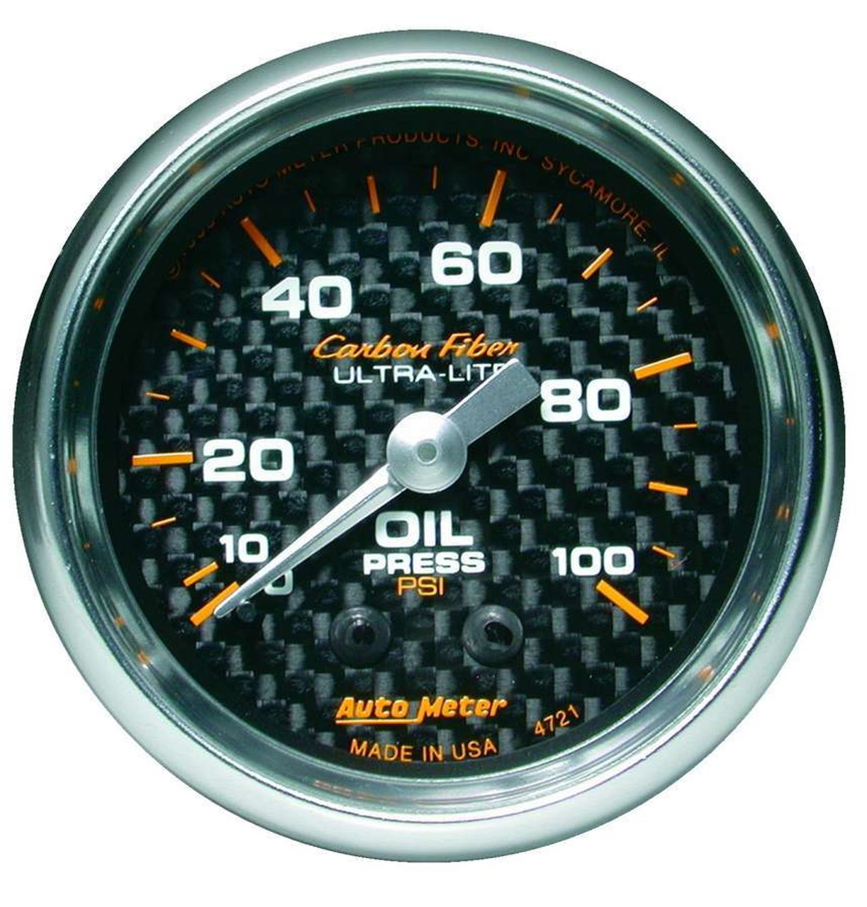 Autometer Carbon Fiber 52mm 100 PSI Electronic Oil Pressure Gauge - 4727