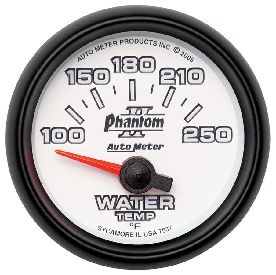 Autometer Phantom II 52.4mm SSE 100-250 Deg F Water Temperature Gauge - 7537