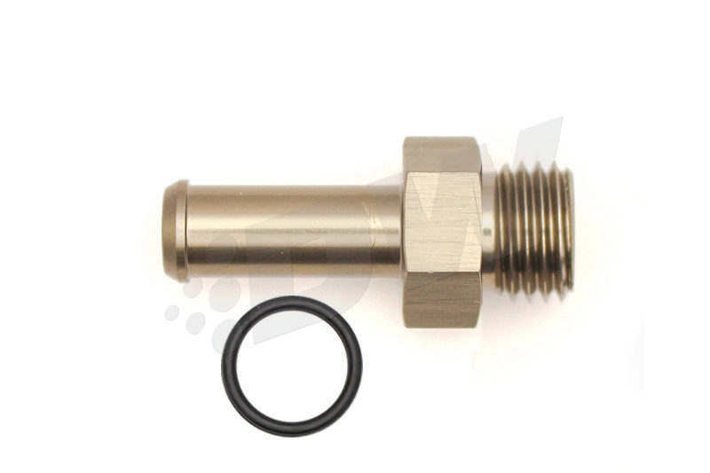 DeatschWerks 6AN ORB Male To 3/8in Barb Fitting (Single Barb - Incl O-Ring) - 6-02-0504