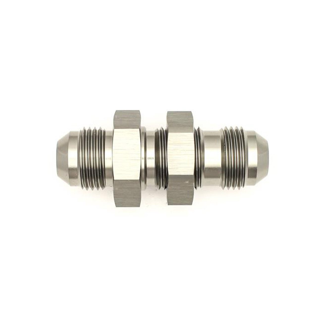 DeatschWerks 8AN Male Flare To 8AN Male Flare Bulkhead Adapter (Incl. Nut) - 6-02-0709