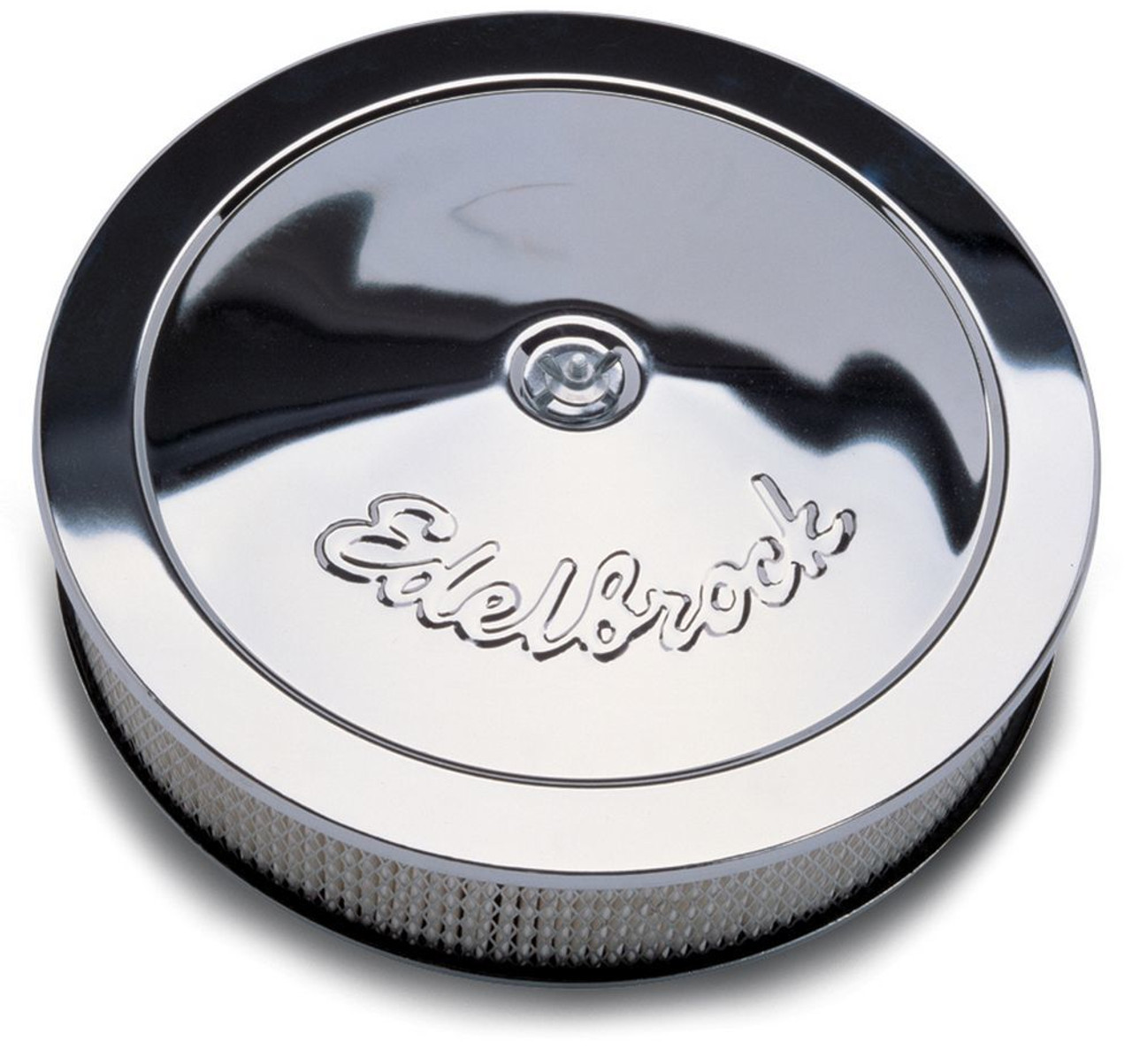 Edelbrock Air Cleaner Pro-Flo Series Round Steel Top Paper Element 14In Dia X 3 313In Chrome - 1207