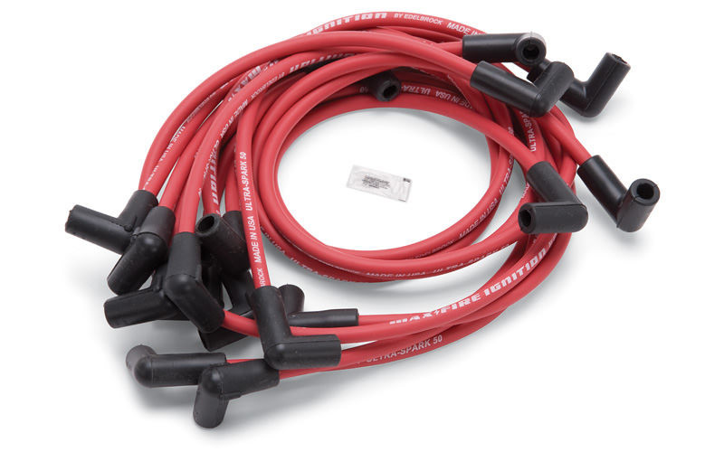 Edelbrock Spark Plug Wire Set SBC 78-86 V8 Hei 50 Ohm Resistance Red Wire (Set of 8) - 22713