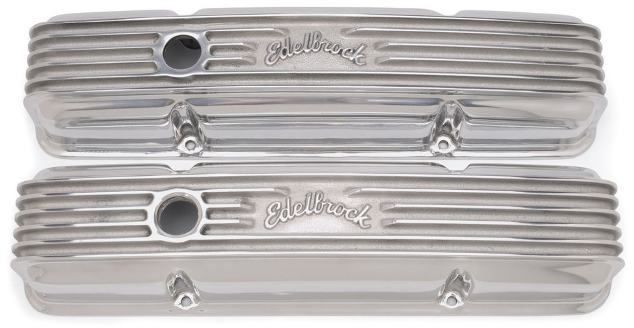 Edelbrock Valve Cover Classic Series Chevrolet 1959-1986 262-400 CI V8 Polshed - 4144