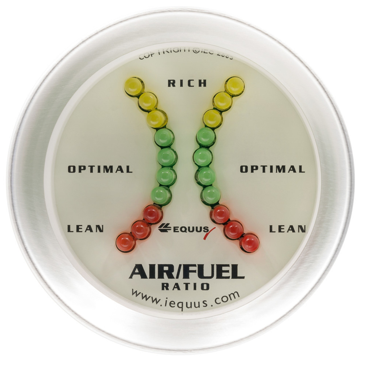 2.0 Air/Fuel Ratio Gauge Lean-Rich Silver