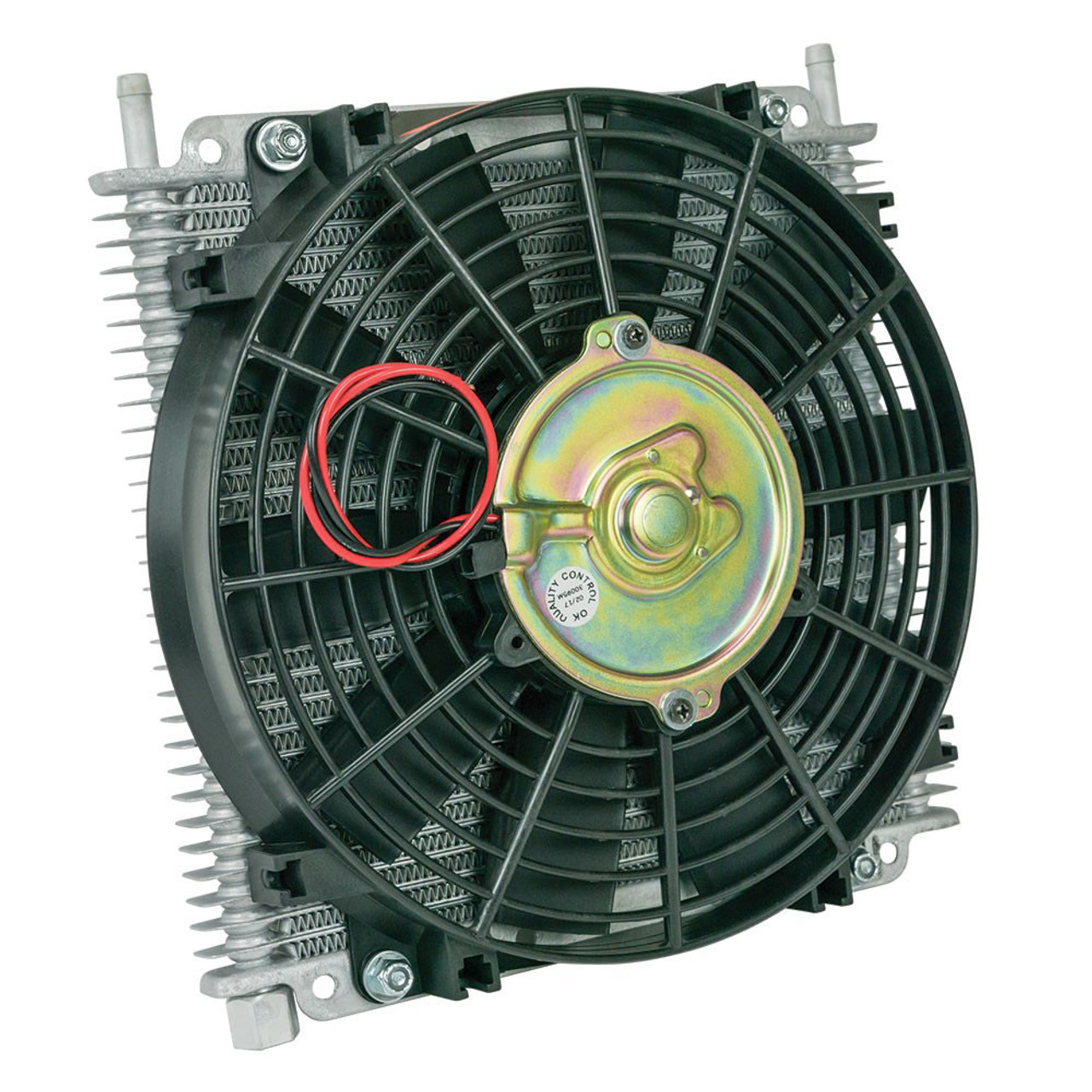 Transmission Oil Cooler2 9 Row 3/8 Barb 10in Fan